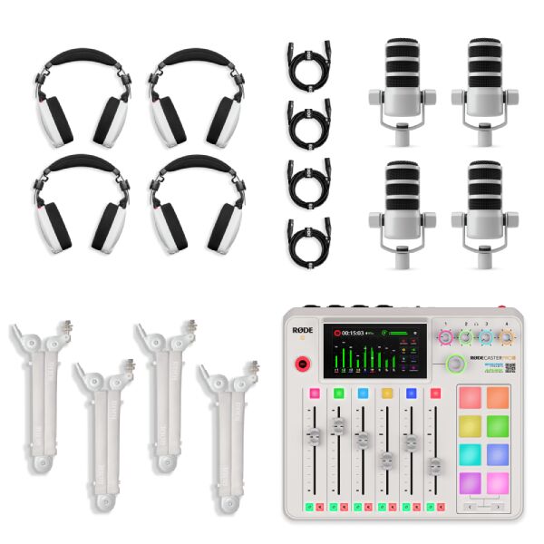 Пакет подкаста Ultimate Podcaster Bundle White (для четырех человек), Цвет: White